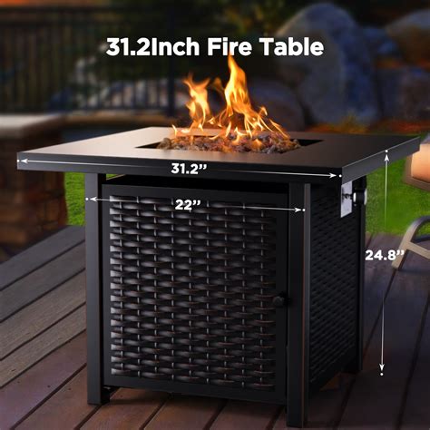 Ciays Propane Fire Pits Table Inch Outdoor Gas Fire Pit Btu