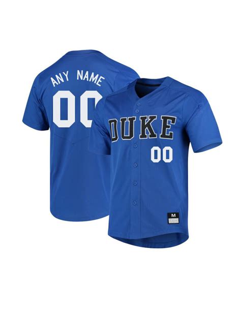 Mens Custom Duke Baseball Jersey Royal