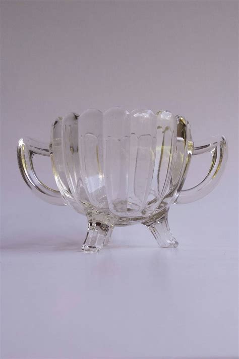 Vintage Imperial Glass Footed Sugar Bowl Depression Glass Etsy