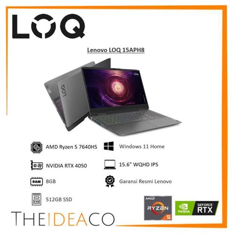 Jual Lenovo Loq Gaming Ryzen 5 7640hs 8gb 512gb Ssd Rtx 4050 6gb Win11