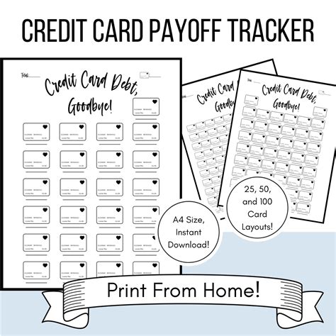 Credit Card Debt Tracker Printable