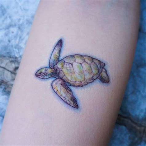 Sea Turtle Watercolor Tattoo Sticker Animal Tattoo Ocean Creature ...