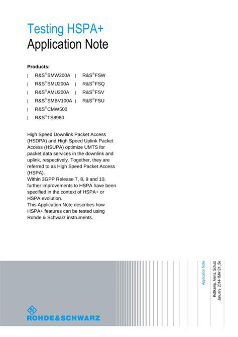 Pdf Application Note Template Scdn Rohde Schwarz Dual Band