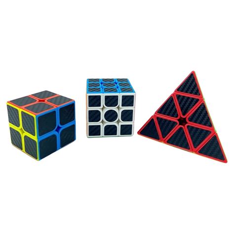 Kit Cubo Mágico Profissional Carbon 2x2 3x3 e Pirâmide no Shoptime