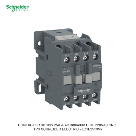 Contactor 3p 11kw 25a Ac 3 380400v Coil 220vac 1no