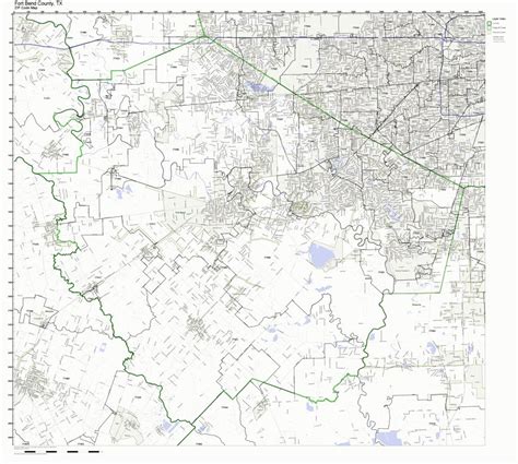 Fort Bend County Texas Tx Zip Code Map Not Laminated Office Products