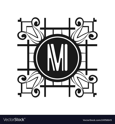 Art Deco Modern Monogram Royalty Free Vector Image