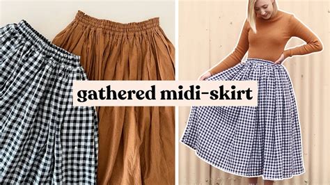 DIY Gathered Midi Skirt With Pockets How To Make A Gathered Skirt