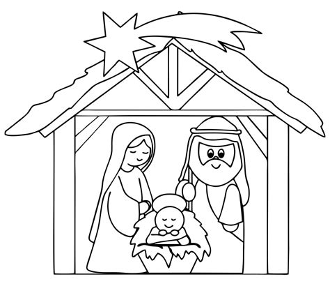 Printable Christmas Nativity Scene Coloring Page Printable Jd