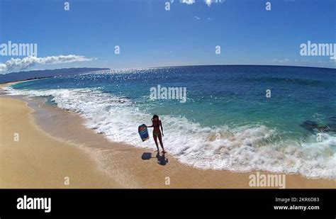 HAWAII AERIAL OF SEXY BIKINI GIRL ON TROPICAL BEACH OAHU HD Stock Video Footage Alamy