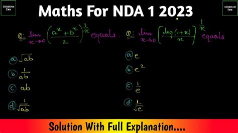 Limits For NDA 1 2023 Maths Solution NDA Maths Preparation 2023