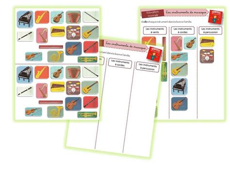 MUSIQUE- ressources pour travailler sur les instruments de musique en