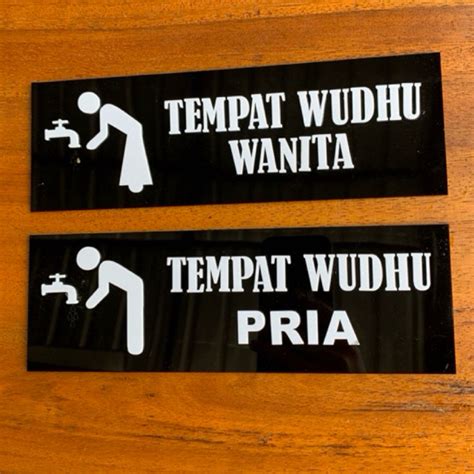 Jual Sign Akrilik Hitam Tempat Wudhu Pria Wanita Shopee Indonesia