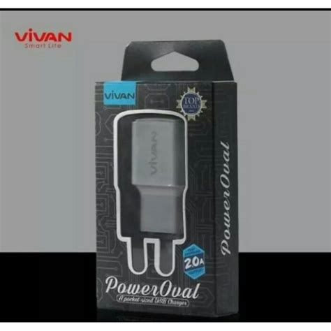 Jual ADAPTOR CHARGER KEPALA CASAN VIVAN POWER OVAL 2A REAL ORIGINAL