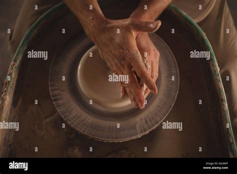 Male Potter Making Pot Stock Photo Alamy