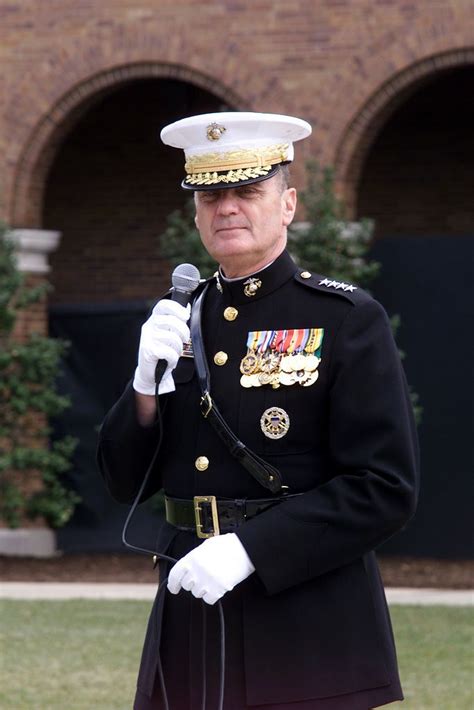 US Marine Corps General (GEN) James L. Jones, Commandant of the Marines Corps, during his speech ...