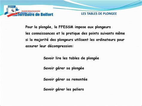 LES TABLES DE PLONGEE Cours N3 Du 19 Janvier 2017 Par JBN Ppt