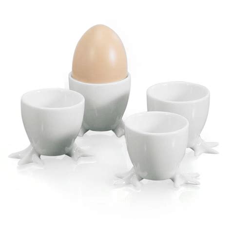 Chicken Feet Egg Cups White Porcelain Set Of 4 The Gourmet Warehouse