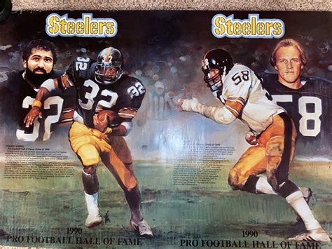 1990 Franco Harris Jack Lambert Hall Of Fame Pittsburgh Steelers Poster