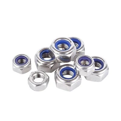 Galvanized Carbon Steel DIN 985 Nylock Anti Theft Self Locking Hex Nut