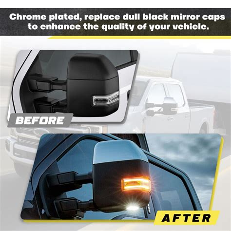 Tow Mirror Cap Cover Set LH RH Sides For 2017 2023 Ford F250 F550