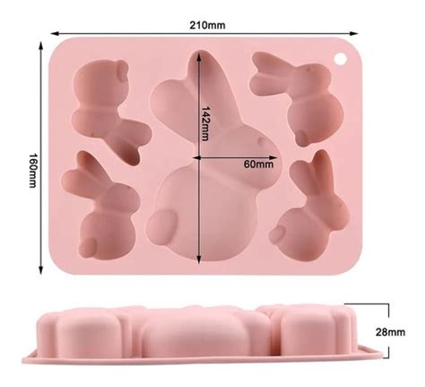 Molde Silicona Diferentes Conejos Pascua Cuotas Sin Interés