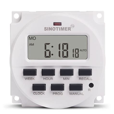 SINOTIMER 15 98 Inch LCD Digital Timer 12V DC 7 Days Programmable Time