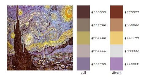 Палитра цветов с картин Винсента ван Гога 11