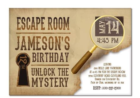 25 Ideas To Throw An Exciting Escape Room Party At Home Escape Room Birthday Invitations