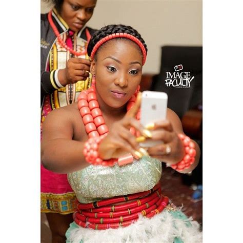 Nigerian Bride Wedding Head Coral Beads And Jigida Waist Beads