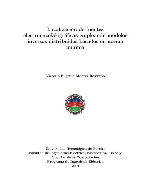 Pdf Localizacion De Fuentes Electroencefalogra Cas Empleando