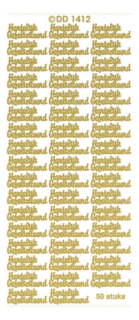 Stickers Hartelijk Gefeliciteerd Klein DD1412 Bibo Crafts