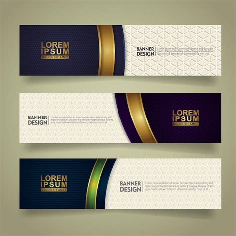 Premium Vector Set Abstract Banner Template Design With Luxury And