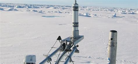 Sonic anemometer measurements on the icepack during AOE 2001 (Photo: M ...