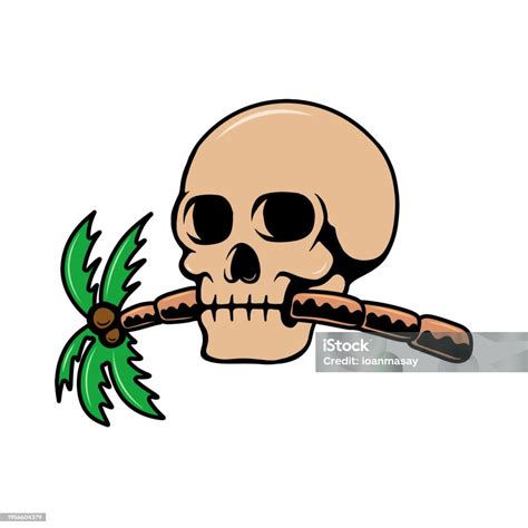 Illustration Of Skull With Palm Summer Theme Vector Illustration Stock Illustration Download