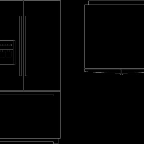 Refrigerator Whirlpool Mark 25ft Dwg Elevation For Autocad • Designs Cad