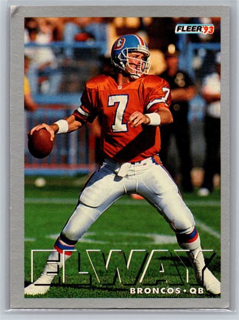 1993 Fleer Football 91 John Elway HOF Denver Broncos Bent Corner EBay