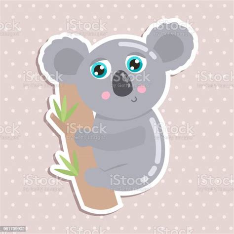 Ilustrasi Vektor Stiker Beruang Koala Yang Lucu Ilustrasi Stok Unduh Gambar Sekarang Alam