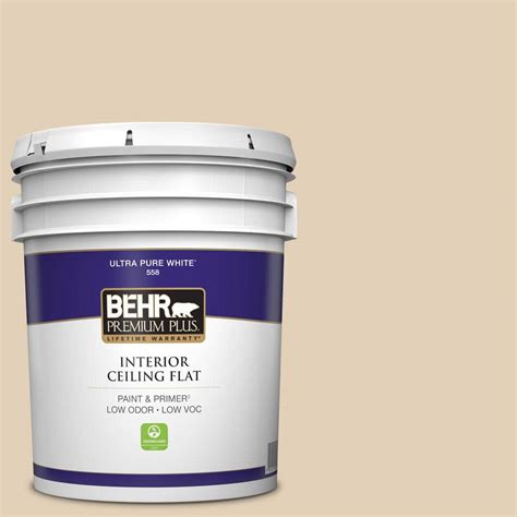 BEHR PREMIUM PLUS 5 Gal PWN 66 Toasted Cashew Ceiling Flat Interior