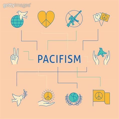 Pacifism Poster In Colored Line Style