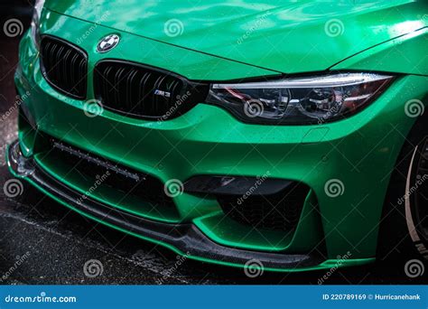 Green Bmw M3 F80 Car Wrapped In Chrome Vinyl Wrap Custom Wide Body Kit