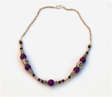 Bali Silver And Purple Choker Necklace On Luulla