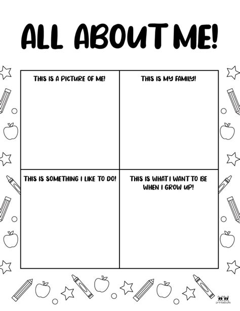 All About Me Printable Worksheets 25 Free Printables Printabulls