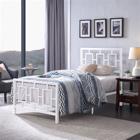 Dawn Modern Iron Twin Bed Frame, White - Walmart.com