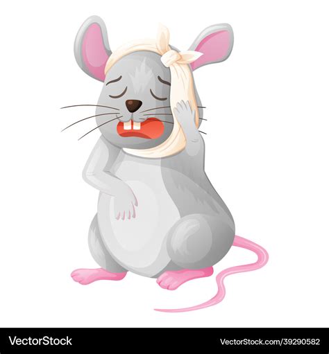 Cartoon baby animal a sad crying mouse Royalty Free Vector