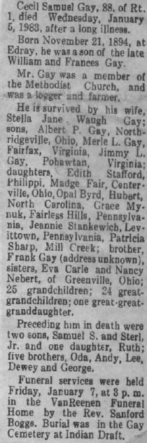 Cecil Samuel Gay 1894 1983 Find A Grave Memorial