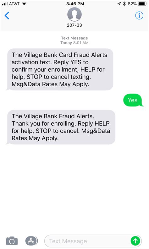 Text Message To Debit Card Customers The Village Bank