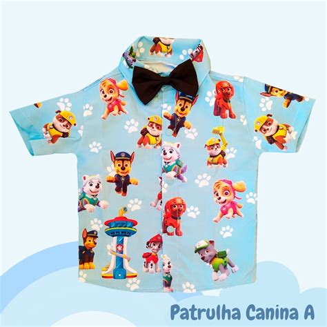 Camisa Infantil Temática Patrulha Canina Shopee Brasil