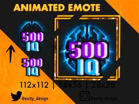 Animated Static Emote Iq Twitch Emote Streamer Etsy Text