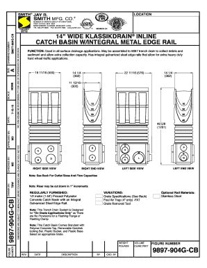 Fillable Online 9897 904G CB 14 Wide Klassicdrain Inline Catch Basin